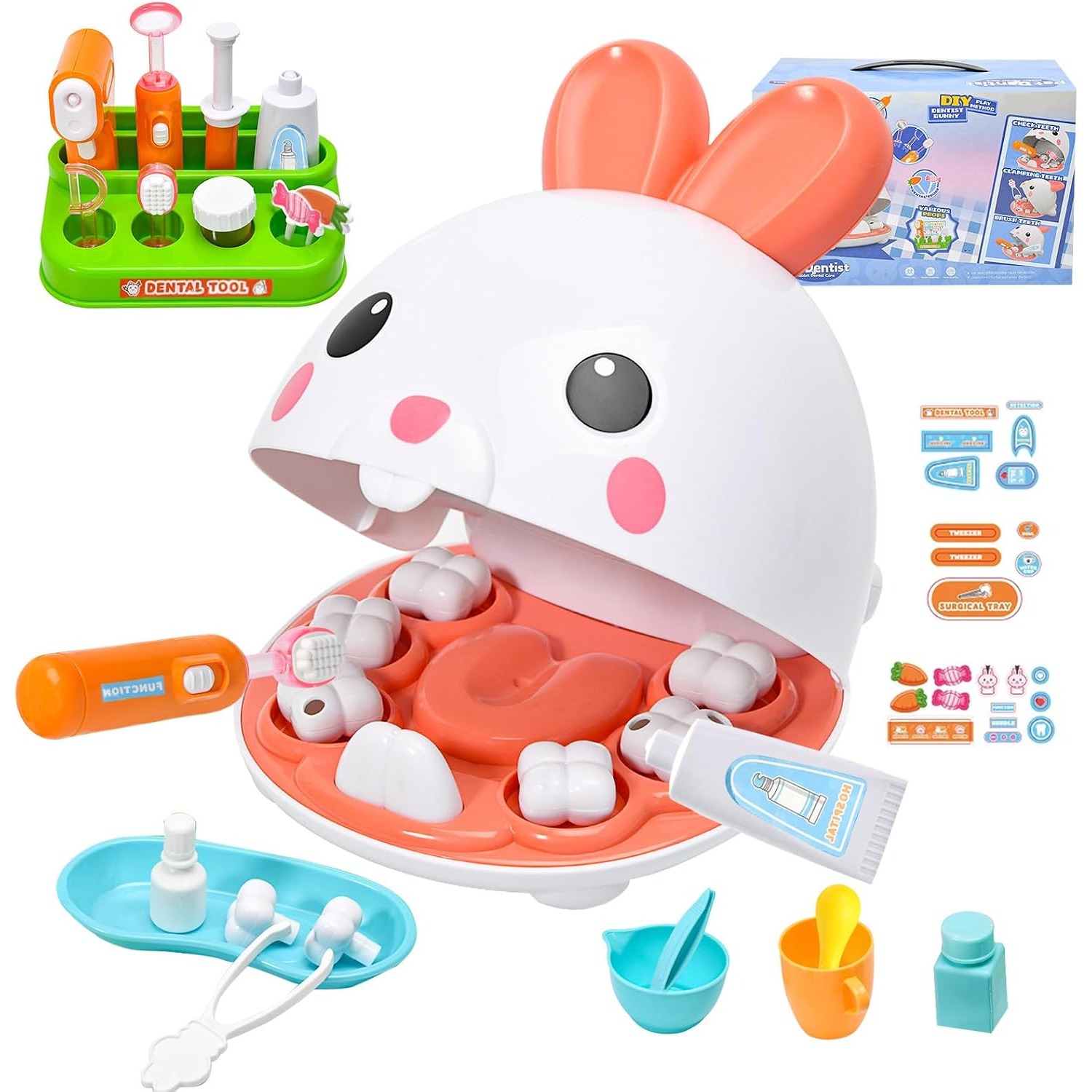 Kids Doctor Education - 歯医者キットごっこ遊びセット歯歯科用ツール医療ペットドクターロールプレイおもちゃプレイセット教育ギフト子供幼児向け