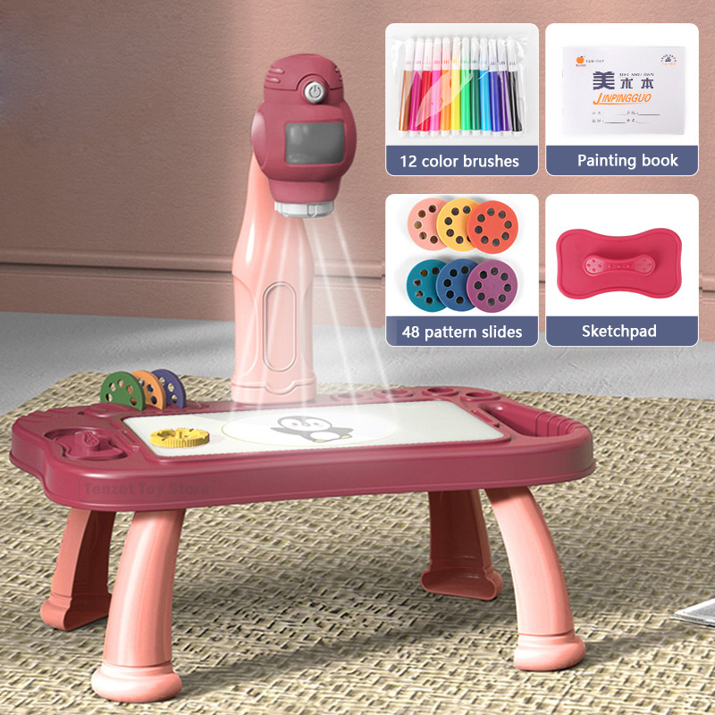 Kids Education Tablets - 子供のためのインテリジェントなプロジェクターセット,教育玩具,手工芸品の描画,絵画ツール