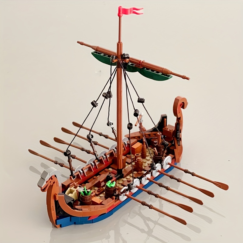 Kids Education Allowance - MOC 中世バイキング船 463 個オーシャンアドベンチャーナビゲーションボートビルディングブロック教育子供レンガおもちゃスーツ大人のギフト