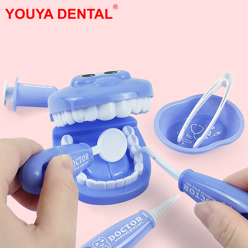 Kids Doctor Education - 9 個歯科キットおもちゃ歯科おもちゃロールプレイ歯科医チェック歯教育子供のおもちゃシミュレーション医師セット少年少女のためのギフト