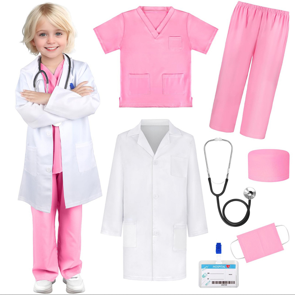 7 ピース/パック子供白医療制服白衣ドクター看護師少年少女パ - Kids Doctor Education のレビューと価格