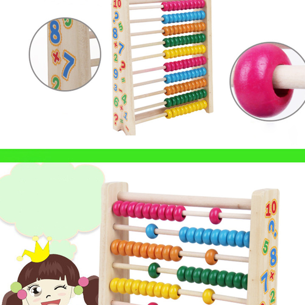 10桁木製算盤 カラフルな数珠 計算フレーム 早期教育用計算 - Kids Educational Computer のレビューと価格