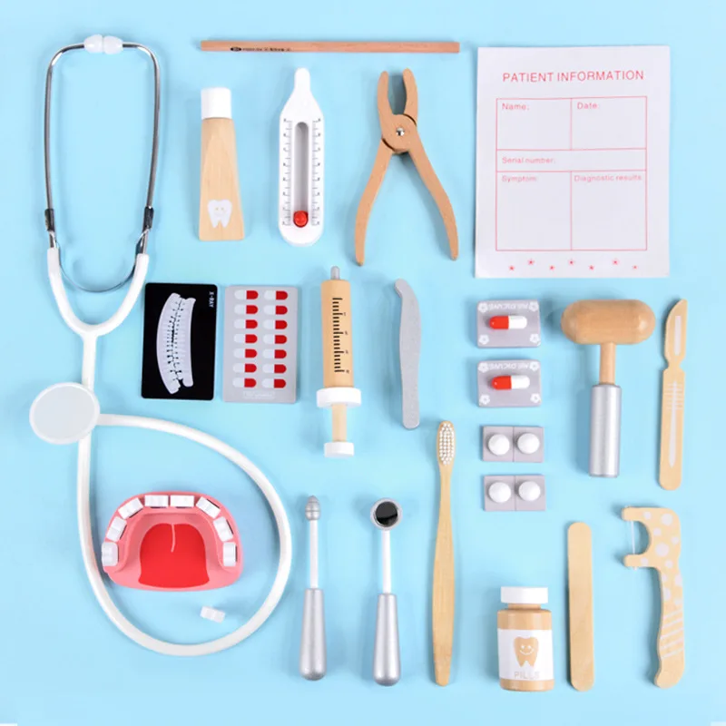 新しい子供向けごっこ遊びおもちゃ 木製ごっこ遊びお医者さんご - Kids Doctor Education のレビューと価格