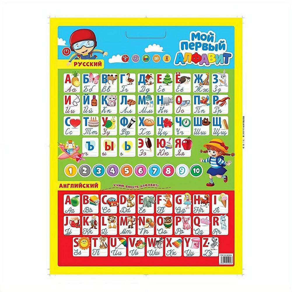 ロシアの電子インタラクティブアルファベットウォールチャート、 - Kids Education Charts のレビューと価格
