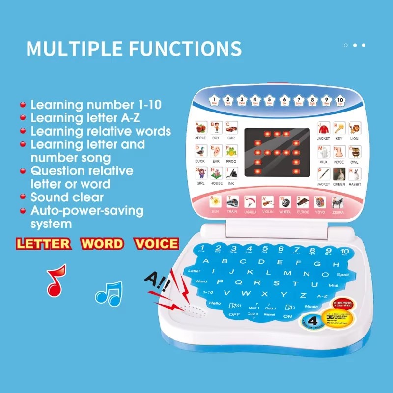 学習マシン ラップトップコンピュータ 子供用電子玩具 就学前 - Kids Educational Computer のレビューと価格