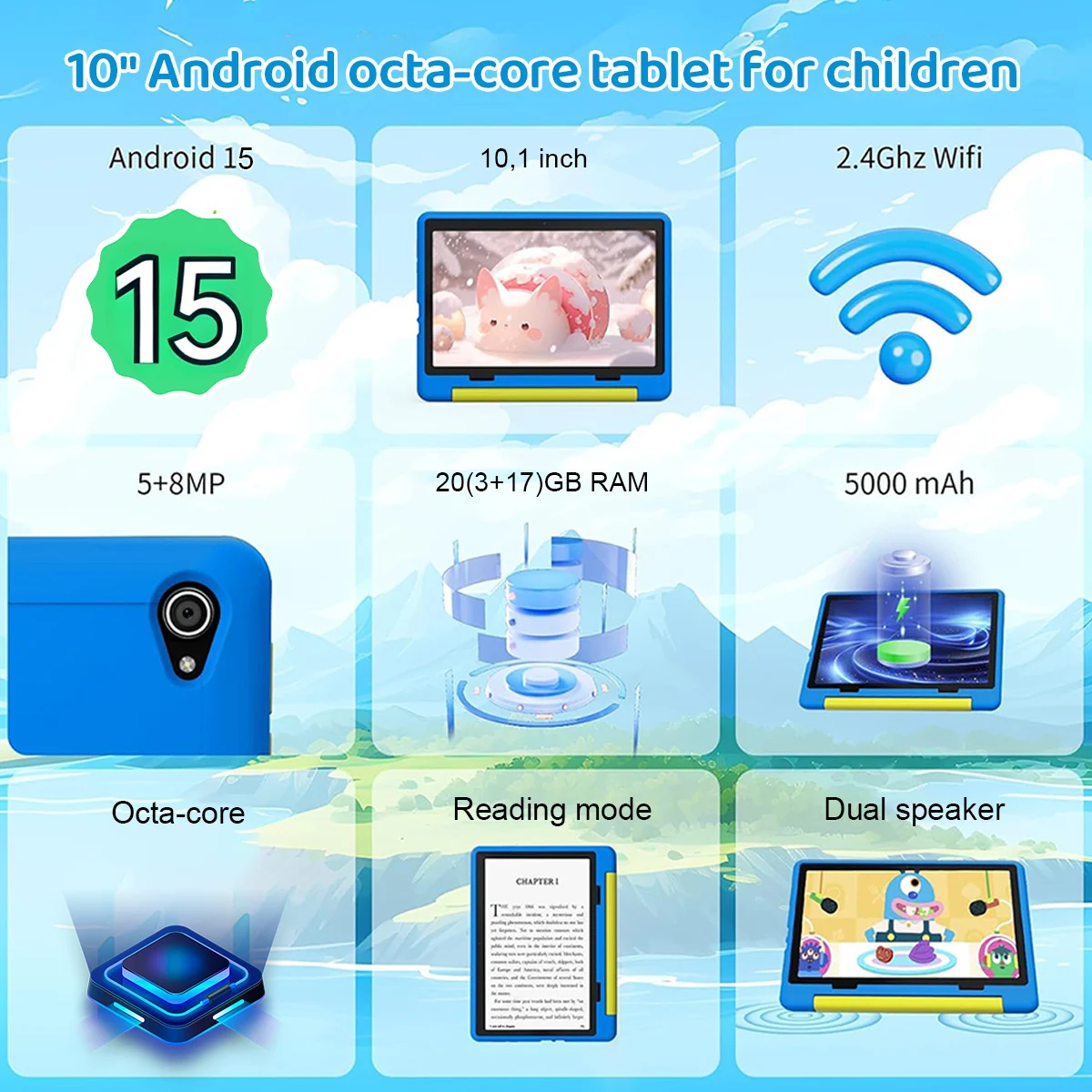 子供用タブレット Android 15 タブレット 10イン - Kids Education Tablets のレビューと価格